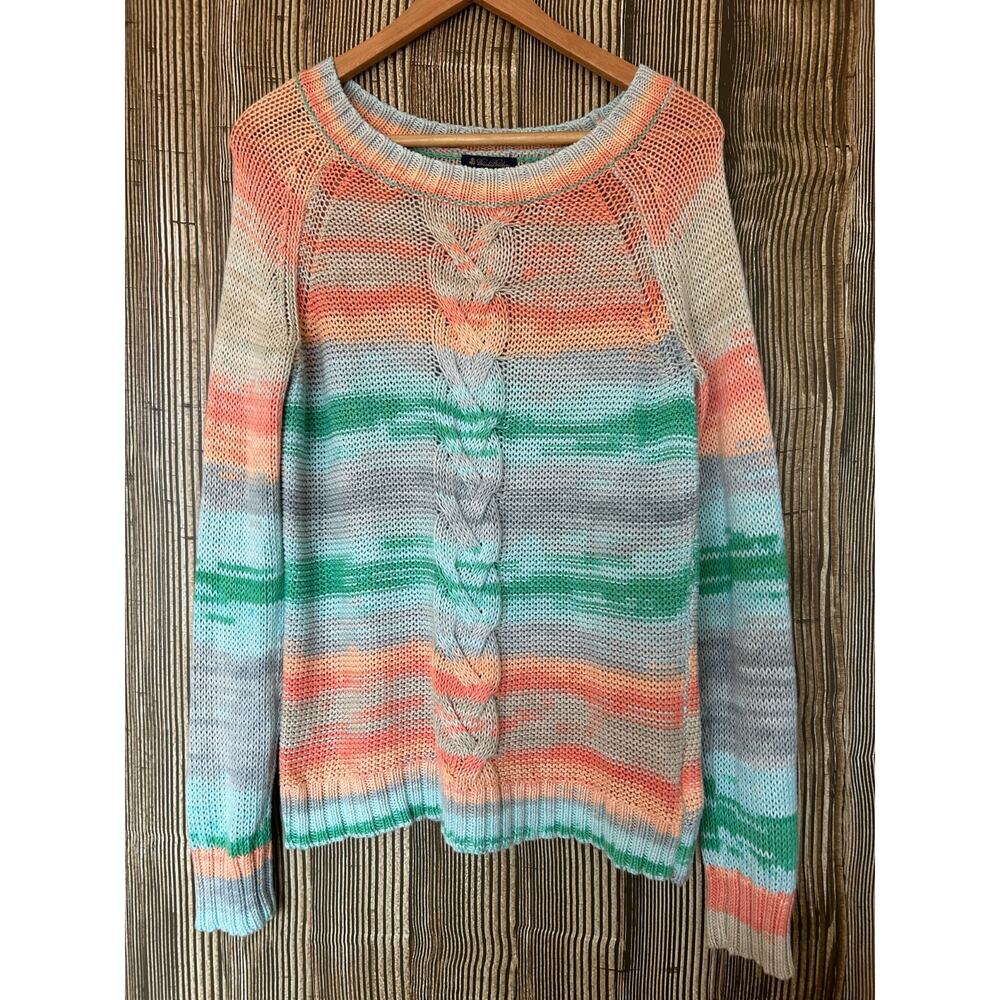 Brooks Brothers Sweater Cotton Multicolor Cable Knit Preppy Beach Classic Sz‎ XS